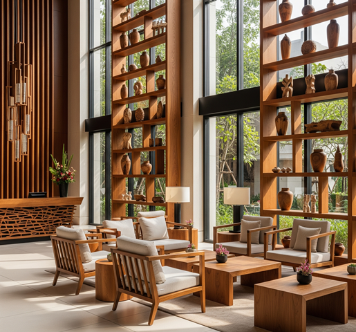 Doğal Ahşap Otel Dekorasyonu ile Sıcak ve Şık Mekanlar